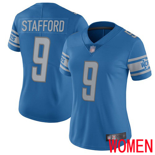Detroit Lions Limited Blue Women Matthew Stafford Home Jersey NFL Football #9 Vapor Untouchable